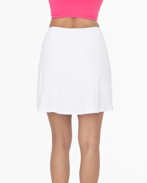 Kira A-Line Active Skort- White