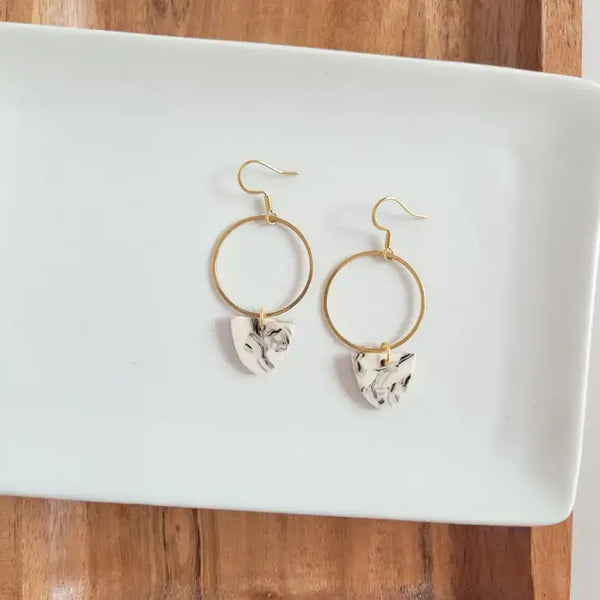 Iris Earrings- Marble