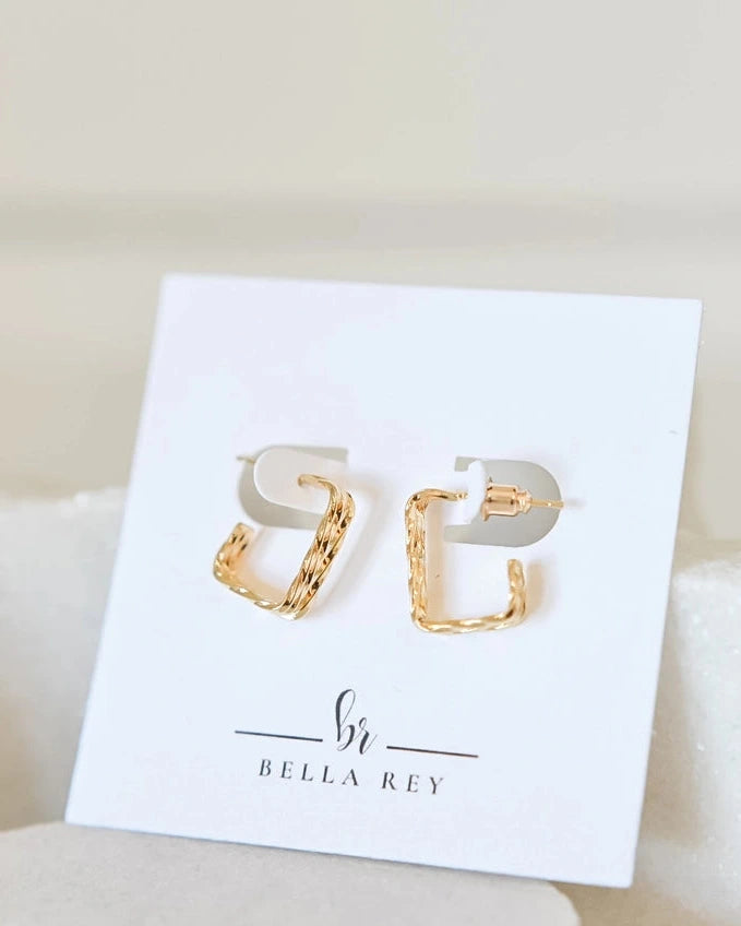 Bella Rey Jewelry Garner 18k Gold Plated Hoop Studs