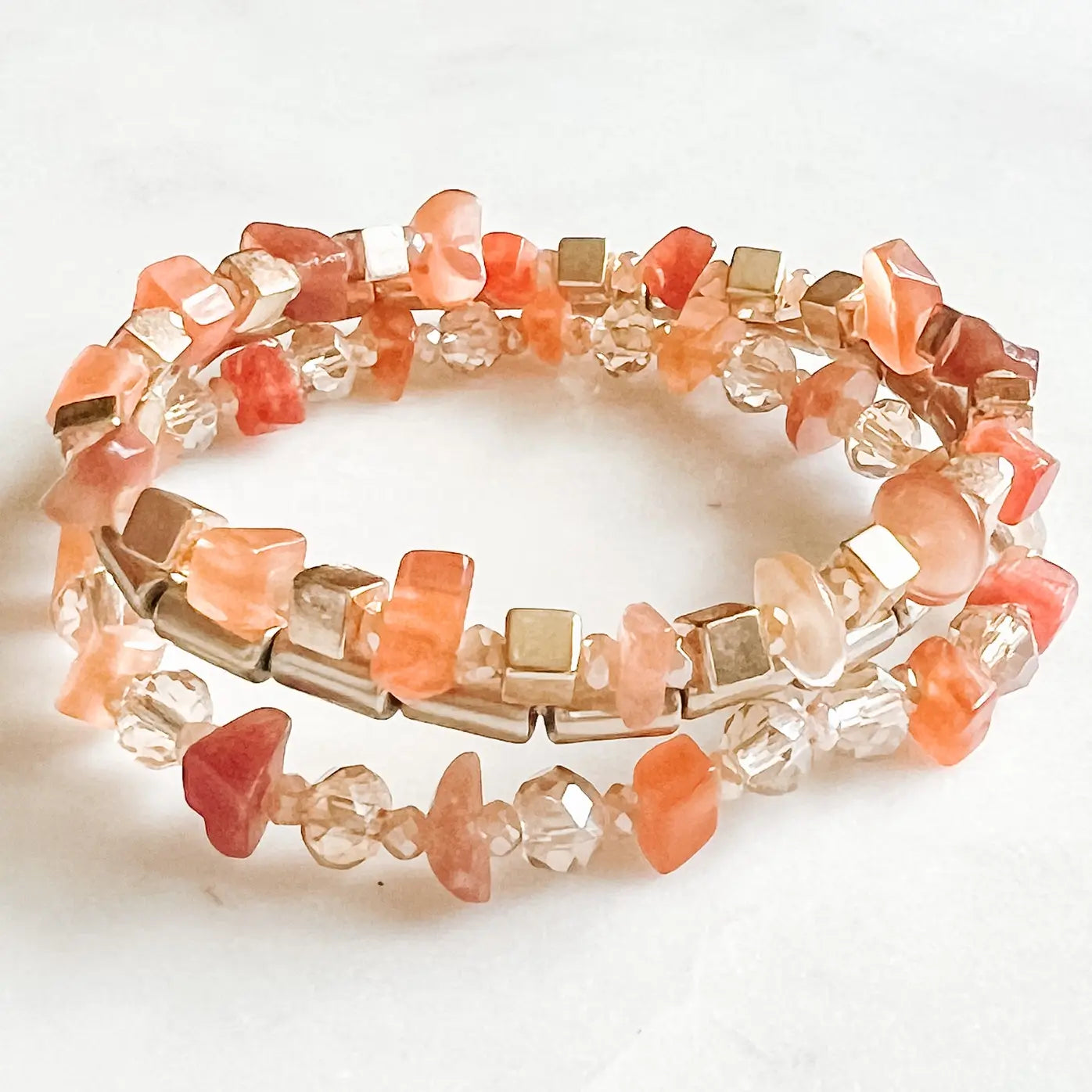 Terra Firma Multi Strand Bracelet- Orange