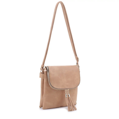 Natalie Crossbody with Tassels- Natural