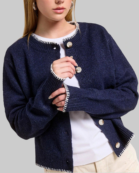 Blanket Stitch Cardigan- Galaxy