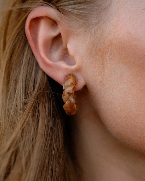 Ramona Hoop Earrings- Caramel