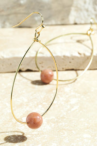 Jane Natural Stone Earrings- Peach