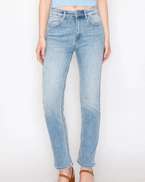 Artemis Vintage High Rise Straight Leg Jeans- Medium Wash