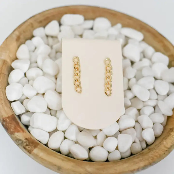 Bella Rey Jewelry Honey Chain Link Stud Earrings