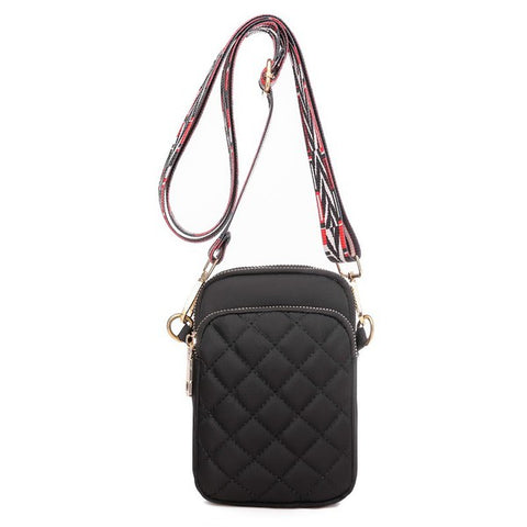 Brooklyn Quilted Crossbody Bag- Black