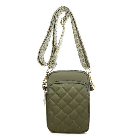 Brooklyn Quilted Crossbody Bag- Olive