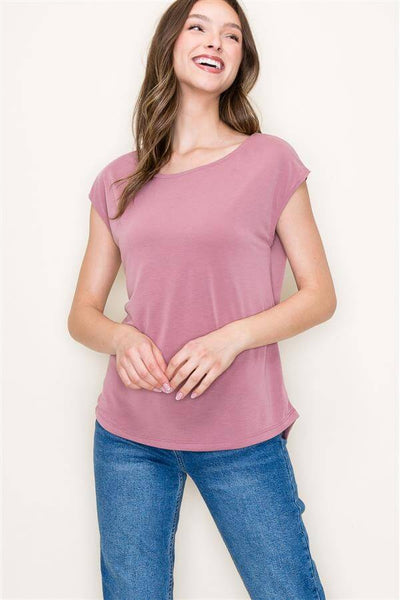 Senna Boat Neck Top- Mauve