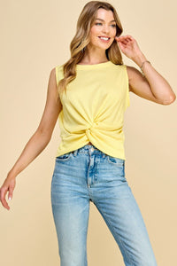 Collins Twist Front Thermal Top- Yellow