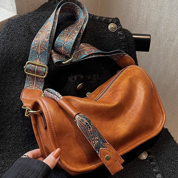 Silvia Crossbody Purse- Cognac
