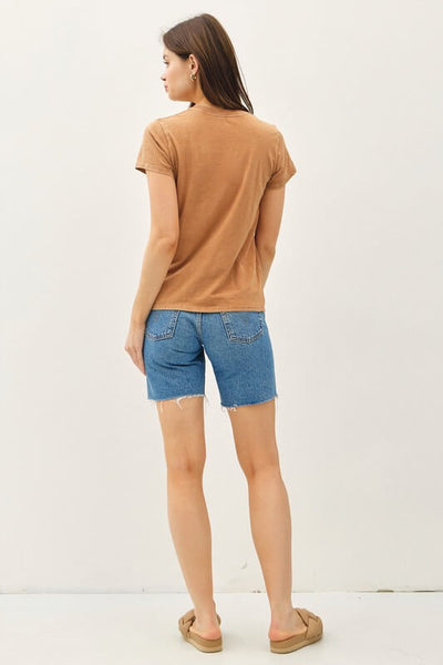 Ronan Classic Acid Wash Tee- Golden Rod