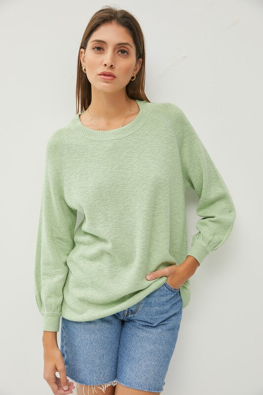 Ronnie Raglan Sweater- Sprout