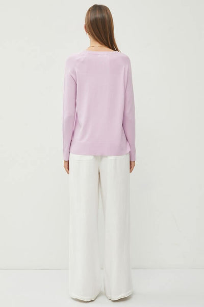 Whitney V-Neck Sweater- Lavender