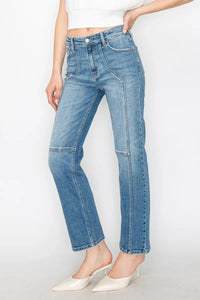 Artemis Vintage High Rise Straight Leg Jeans- Medium Wash