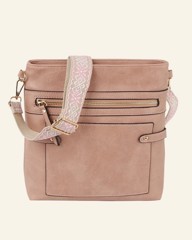 Guitar Strap Crossbody Bag- Pink