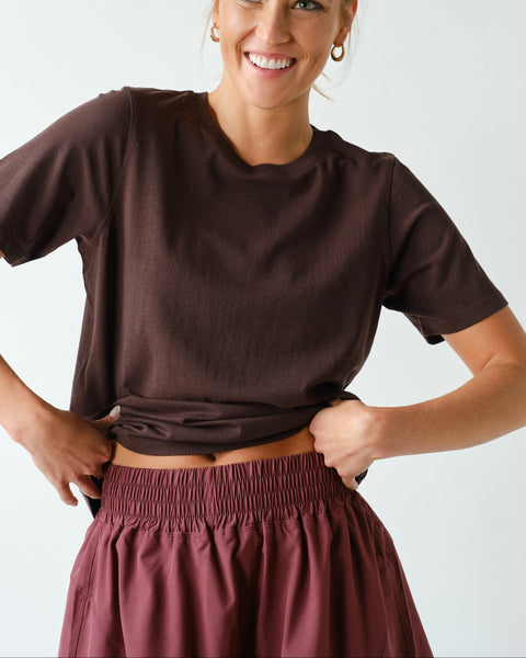 Joss Classic Boxy Fit Tee- Coffee Bean