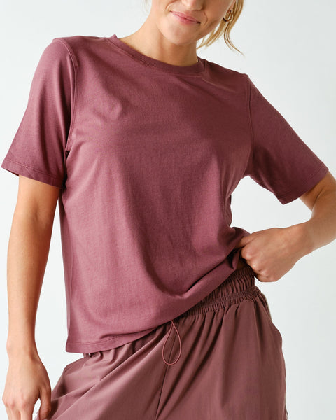 Joss Classic Boxy Fit Tee- Rosewood