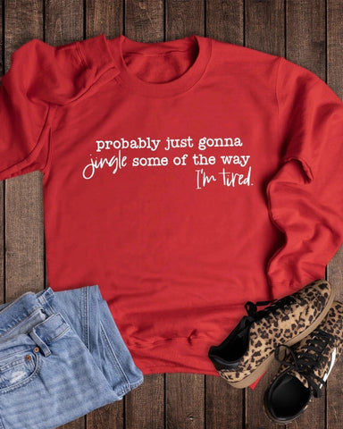 Jingle Some of the Way Graphic Sweatshirt- Red