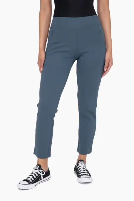 Ellis Jacquard Ankle Pants- Midnight