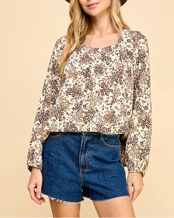Laney Floral Print Blouse- Multi