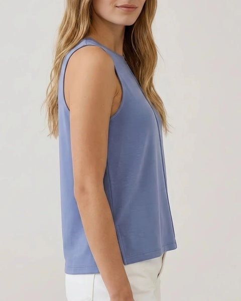 Brea Soft Modal Sleeveless Top- Blue