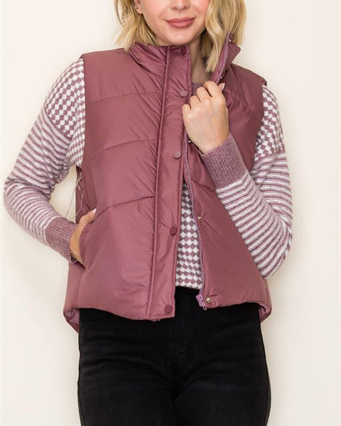 Dayana Puffer Vest- Marsala