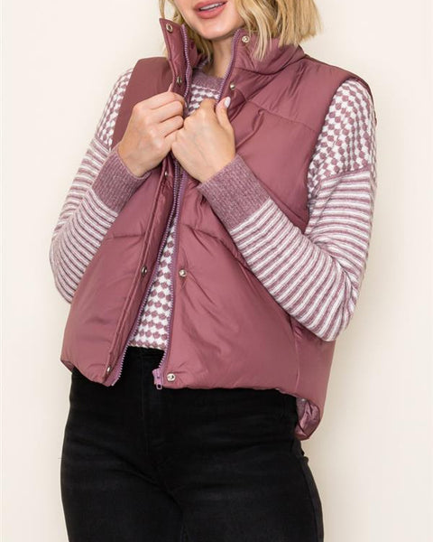 Dayana Puffer Vest- Marsala