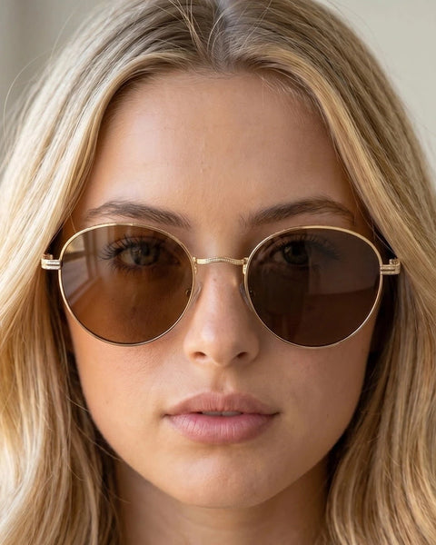 Round Metal Frame Polarized Sunglasses- Assorted Frame Colors