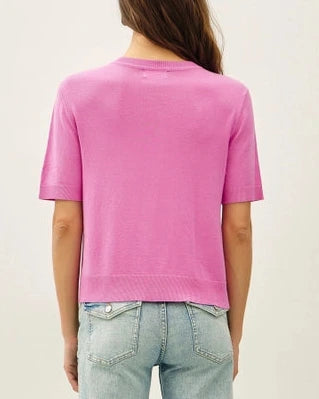 Georgia Short Sleeve Cardigan- Pink