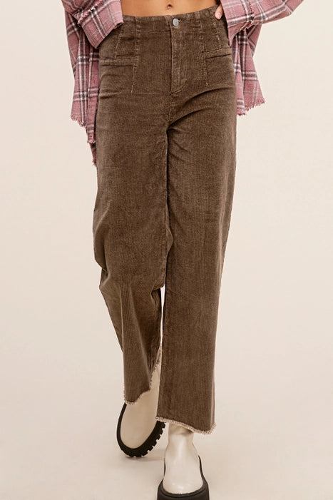Indiana Mineral Washed Corduroy Pants- Brown