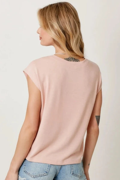 Allison Front Tie Ruched Top- Rose