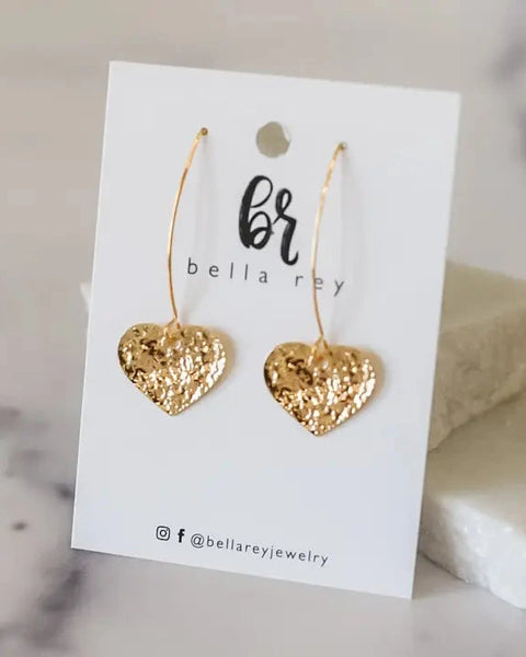 Bella Rey Jewelry June Heart Gold Plated Earrings