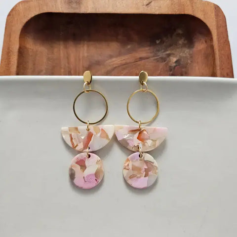 Wren Earrings- Peachy Pink