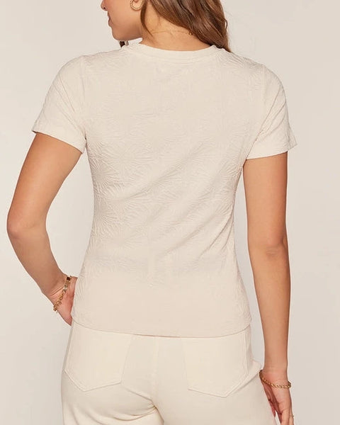 Della Textured T-Shirt- Ivory