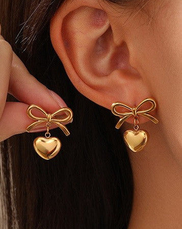 So In Love Gold Plated Heart Earrings- Gold