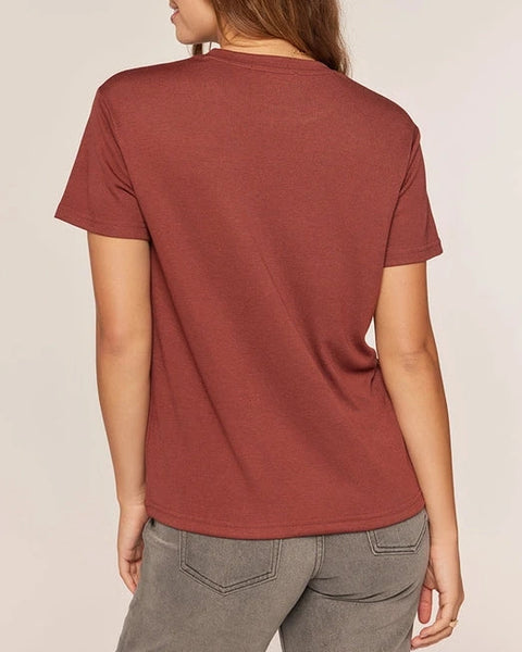 Stevie Crew Neck T-Shirt- Dark Rust