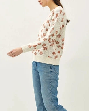 Darcy Floral Sweater- Natural