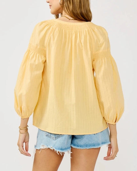 Becca Smocked Detail Top- Yellow