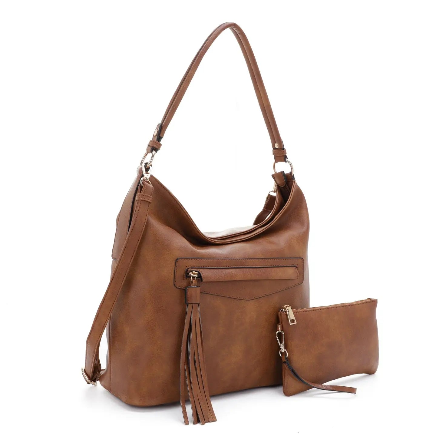 Rainey Hobo Shoulder Bag- Brown