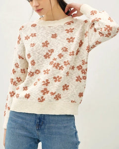 Darcy Floral Sweater- Natural