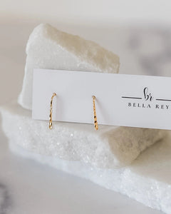 Bella Rey Jewelry Ava 18k Gold Plated Hammered Dainty Arch Earrings