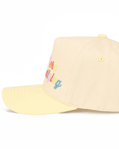 Out Here Dilly Dallying Trucker Hat- Butter Yellow