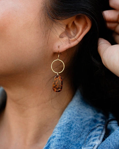 Emma Earrings- Amber Dot