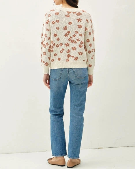 Darcy Floral Sweater- Natural