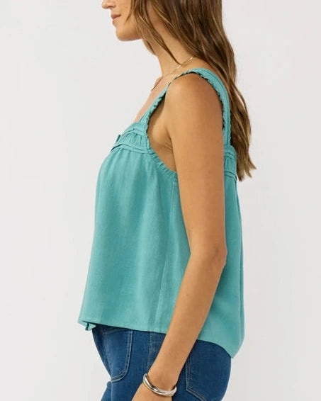 Keeley Pintuck Top- Teal