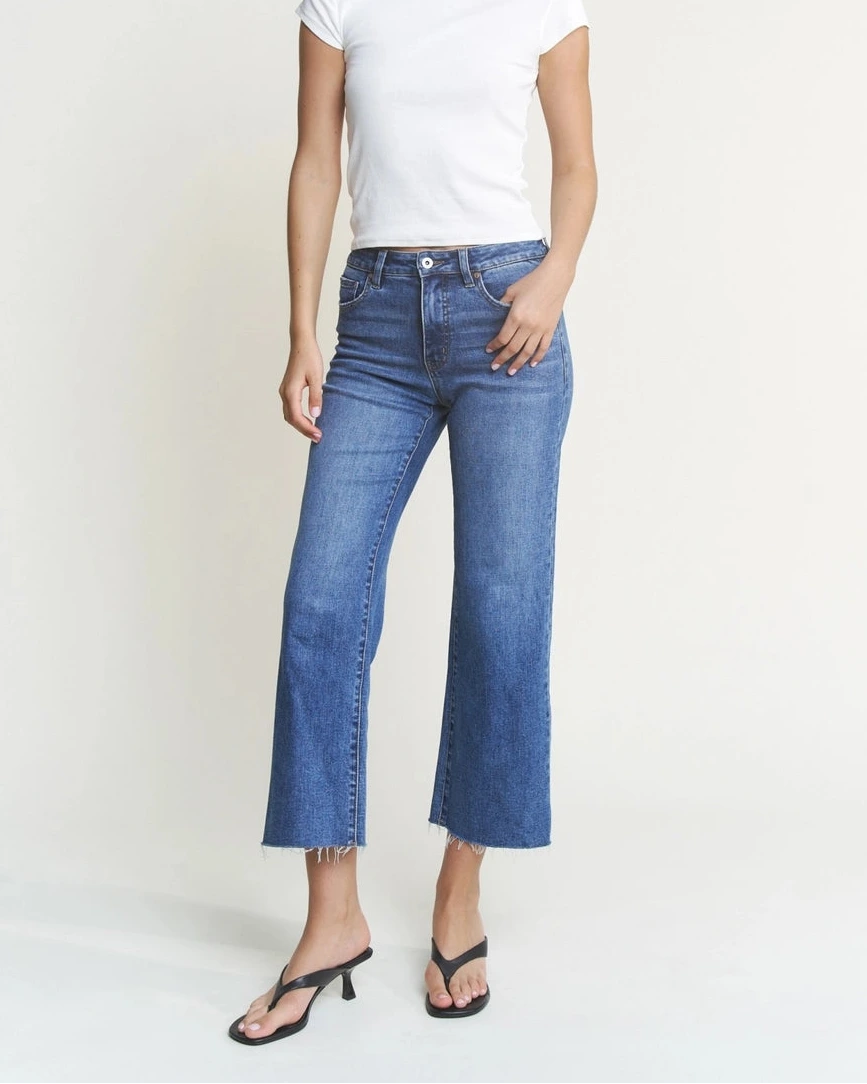 Mica High Rise Wide Leg Jeans- Medium Wash