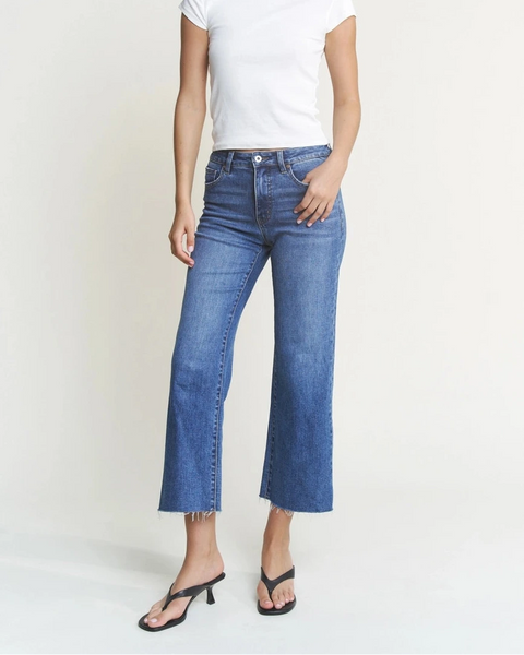 Mica High Rise Wide Leg Jeans- Medium Wash