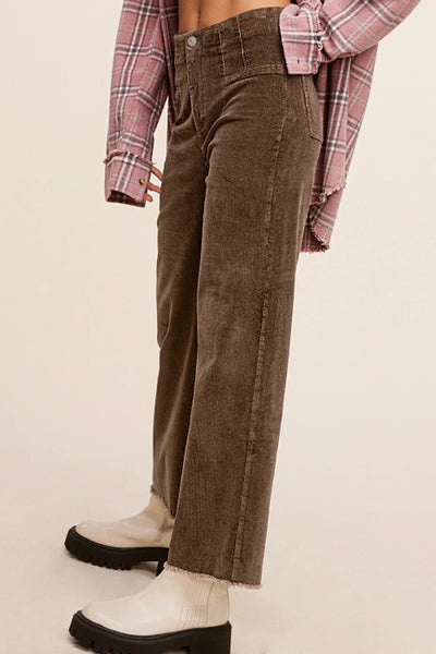 Indiana Mineral Washed Corduroy Pants- Brown