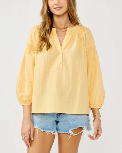 Becca Smocked Detail Top- Yellow